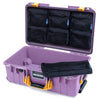 Pelican 1535 Air Case, Lilac with Yellow Handles & Latches 7-Piece Removable Mesh Pouches Only ColorCase 015350-0700-540-241