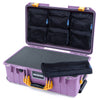 Pelican 1535 Air Case, Lilac with Yellow Handles & Latches Pick & Pluck Foam with 7-Piece Removable Mesh Pouches ColorCase 015350-0701-540-241