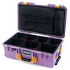 Pelican 1535 Air Case, Lilac with Yellow Handles & Latches TrekPak Divider System with Computer Pouch ColorCase 015350-0220-540-241