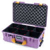 Pelican 1535 Air Case, Lilac with Yellow Handles & Latches TrekPak Divider System with Convoluted Lid Foam ColorCase 015350-0020-540-241