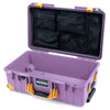 Pelican 1535 Air Case, Lilac with Yellow Handles, Latches & Trolley Mesh Lid Organizer Only ColorCase 015350-0100-540-241-240