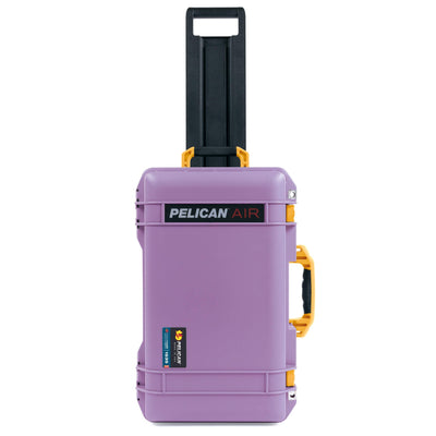 Pelican 1535 Air Case, Lilac with Yellow Handles, Latches & Trolley ColorCase