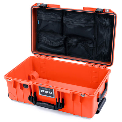 Pelican 1535 Air Case, Orange with Black Handles & Latches Mesh Lid Organizer Only ColorCase 015350-0100-150-111