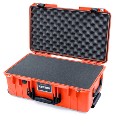 Pelican 1535 Air Case, Orange with Black Handles & Latches Pick & Pluck Foam with Convoluted Lid Foam ColorCase 015350-0001-150-111