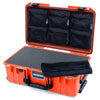 Pelican 1535 Air Case, Orange with Black Handles & Latches Pick & Pluck Foam with 7-Piece Removable Mesh Pouches ColorCase 015350-0701-150-111