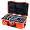 Pelican 1535 Air Case, Orange with Black Handles & Latches Gray Padded Microfiber Dividers with Mesh Lid Organizer ColorCase 015350-0170-150-111