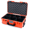 Pelican 1535 Air Case, Orange with Black Handles & TSA Locking Latches TrekPak Divider System with Convoluted Lid Foam ColorCase 015350-0020-150-L10