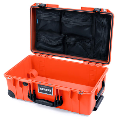 Pelican 1535 Air Case, Orange with Black Handles, Latches & Trolley Mesh Lid Organizer Only ColorCase 015350-0100-150-111-110