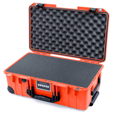 Pelican 1535 Air Case, Orange with Black Handles, Latches & Trolley Pick & Pluck Foam with Convoluted Lid Foam ColorCase 015350-0001-150-111-110