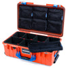 Pelican 1535 Air Case, Orange with Blue Handles & Latches TrekPak Divider System with 7-Piece Removable Mesh Pouches ColorCase 015350-0720-150-121