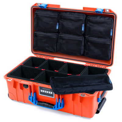 Pelican 1535 Air Case, Orange with Blue Handles & Latches