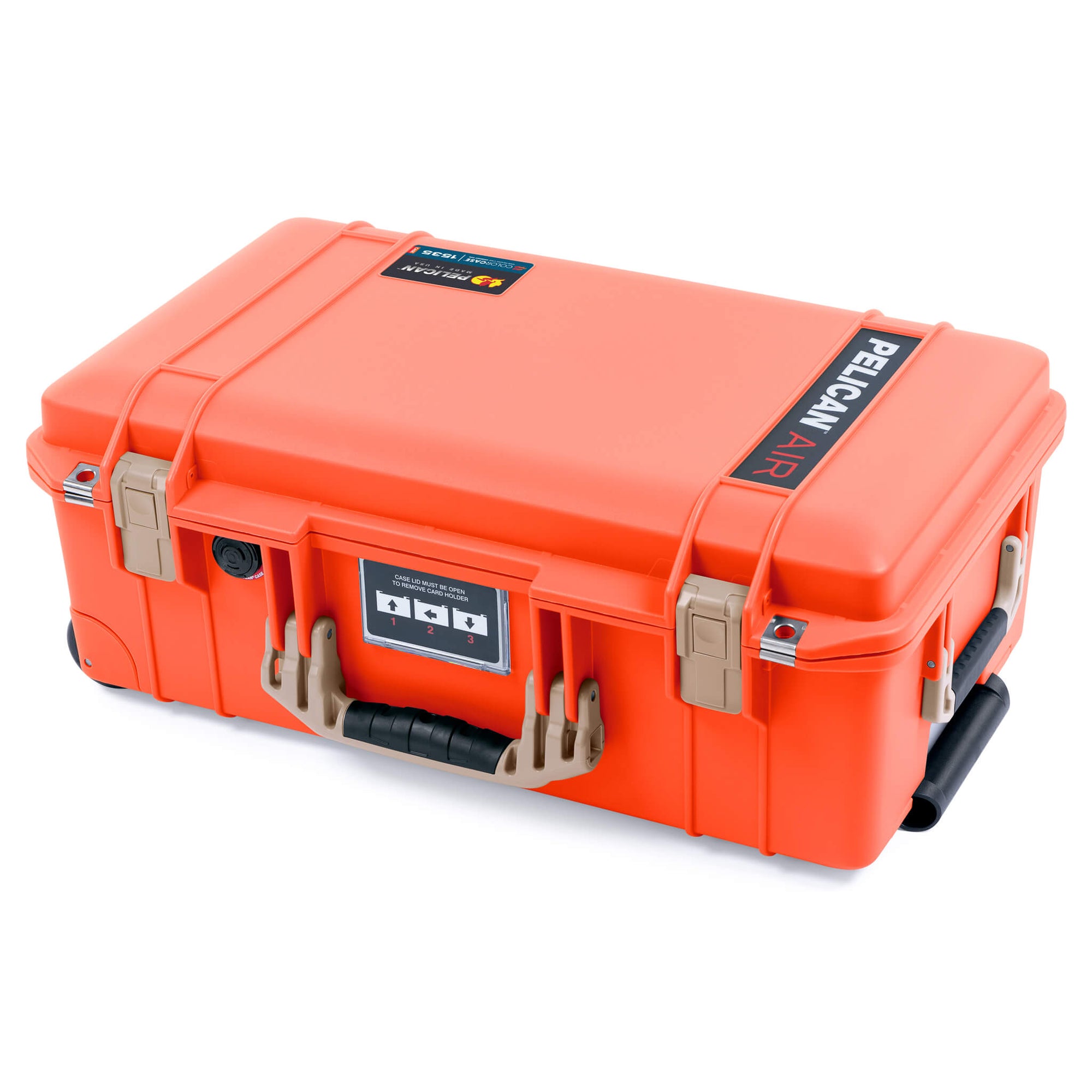 Pelican 1535 Air Case, Orange with Desert Tan Handles & Latches ColorCase 