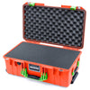 Pelican 1535 Air Case, Orange with Lime Green Handles & Latches