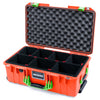 Pelican 1535 Air Case, Orange with Lime Green Handles & Latches