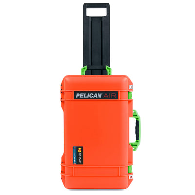 Pelican 1535 Air Case, Orange with Lime Green Handles, Latches & Trolley