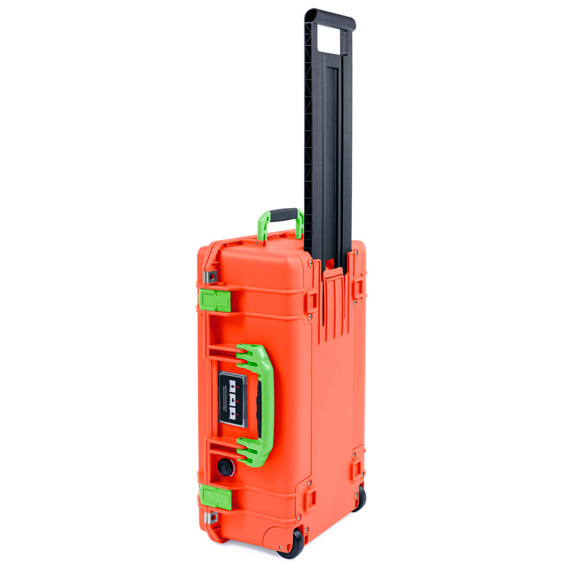 Pelican 1535 Air Case, Orange with Lime Green Handles & Latches