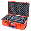 Pelican 1535 Air Case, Orange with Magenta Handles & Latches Gray Padded Microfiber Dividers with Convoluted Lid Foam ColorCase 015350-0070-150-401