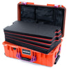 Pelican 1535 Air Case, Orange with Magenta Handles & Latches Custom Tool Kit (4 Foam Inserts with Mesh Lid Organizer) ColorCase 015350-0160-150-401