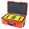 Pelican 1535 Air Case, Orange with Magenta Handles & Latches Yellow Padded Microfiber Dividers with Convoluted Lid Foam ColorCase 015350-0010-150-401