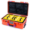 Pelican 1535 Air Case, Orange with Magenta Handles & Latches Yellow Padded Microfiber Dividers with Mesh Lid Organizer ColorCase 015350-0110-150-401