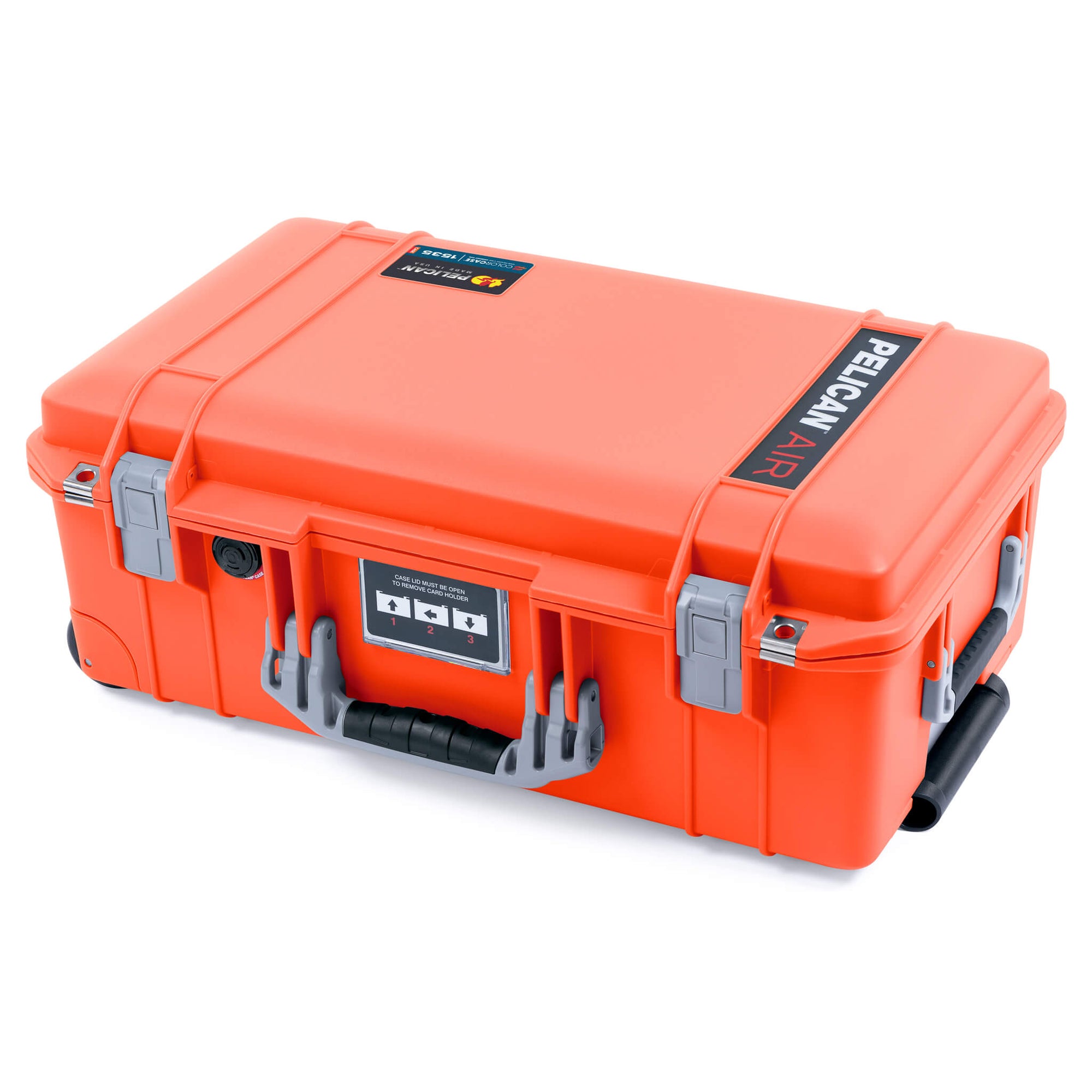 Pelican 1535 Air Case, Orange with Silver Handles & Latches ColorCase 