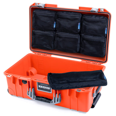 Pelican 1535 Air Case, Orange with Silver Handles & Latches 7-Piece Removable Mesh Pouches Only ColorCase 015350-0700-150-181