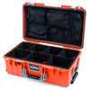 Pelican 1535 Air Case, Orange with Silver Handles & Latches TrekPak Divider System with Mesh Lid Organizer ColorCase 015350-0120-150-181