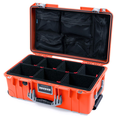 Pelican 1535 Air Case, Orange with Silver Handles & Latches TrekPak Divider System with Mesh Lid Organizer ColorCase 015350-0120-150-181