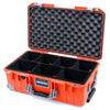 Pelican 1535 Air Case, Orange with Silver Handles, Latches & Trolley TrekPak Divider System with Convoluted Lid Foam ColorCase 015350-0020-150-181-180