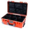 Pelican 1535 Air Case, Orange with Silver Handles, Latches & Trolley