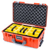 Pelican 1535 Air Case, Orange with Silver Handles & Latches Yellow Padded Microfiber Dividers with Convoluted Lid Foam ColorCase 015350-0010-150-181