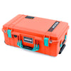 Pelican 1535 Air Case, Orange with Teal Handles & Latches ColorCase