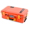 Pelican 1535 Air Case, Orange with Yellow Handles & Latches ColorCase