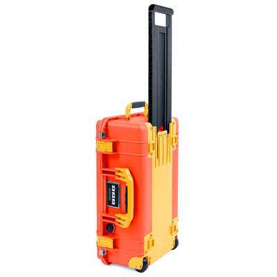 Pelican 1535 Air Case, Orange with Yellow Handles, Latches & Trolley ColorCase