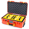 Pelican 1535 Air Case, Orange with Yellow Handles & Latches Yellow Padded Microfiber Dividers with Convoluted Lid Foam ColorCase 015350-0010-150-241