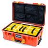 Pelican 1535 Air Case, Orange with Yellow Handles & Latches Yellow Padded Microfiber Dividers with Mesh Lid Organizer ColorCase 015350-0110-150-241