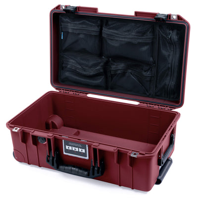 Pelican 1535 Air Case, Oxblood with Black Handles & Latches Mesh Lid Organizer Only ColorCase 015350-0100-510-111