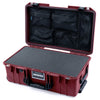 Pelican 1535 Air Case, Oxblood with Black Handles & Latches Pick & Pluck Foam with Mesh Lid Organizer ColorCase 015350-0101-510-111