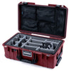 Pelican 1535 Air Case, Oxblood with Black Handles & Latches Gray Padded Microfiber Dividers with Mesh Lid Organizer ColorCase 015350-0170-510-111