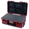 Pelican 1535 Air Case, Oxblood with Black Handles & TSA Locking Latches Pick & Pluck Foam with Mesh Lid Organizer ColorCase 015350-0101-510-L10