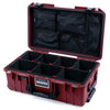 Pelican 1535 Air Case, Oxblood with Black Handles & TSA Locking Latches TrekPak Divider System with Mesh Lid Organizer ColorCase 015350-0120-510-L10