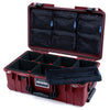 Pelican 1535 Air Case, Oxblood with Black Handles & Latches TrekPak Divider System with 7-Piece Removable Mesh Pouches ColorCase 015350-0720-510-111