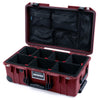 Pelican 1535 Air Case, Oxblood with Black Handles, Latches & Trolley TrekPak Divider System with Mesh Lid Organizer ColorCase 015350-0120-510-111-110