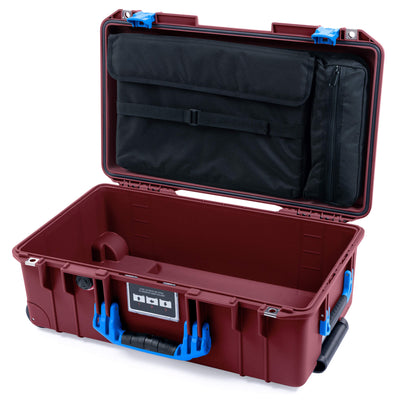 Pelican 1535 Air Case, Oxblood with Blue Handles & Latches Laptop Computer Lid Pouch Only ColorCase 015350-0200-510-121