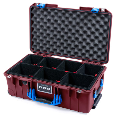 Pelican 1535 Air Case, Oxblood with Blue Handles & Latches