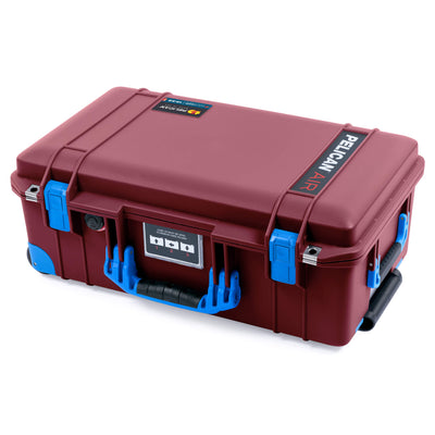 Pelican 1535 Air Case, Oxblood with Blue Handles, Latches & Trolley ColorCase