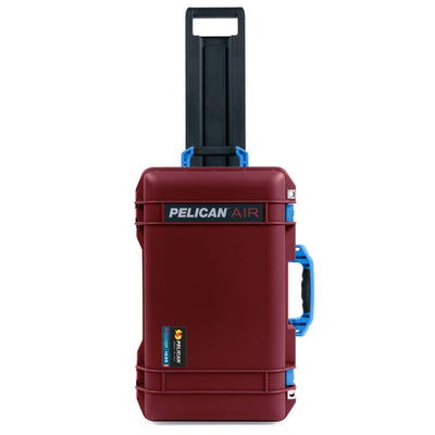 Pelican 1535 Air Case, Oxblood with Blue Handles, Latches & Trolley ColorCase