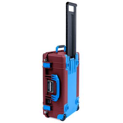 Pelican 1535 Air Case, Oxblood with Blue Handles, Latches & Trolley