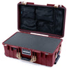 Pelican 1535 Air Case, Oxblood with Desert Tan Handles & Latches Pick & Pluck Foam with Mesh Lid Organizer ColorCase 015350-0101-510-311