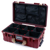 Pelican 1535 Air Case, Oxblood with Desert Tan Handles & Latches TrekPak Divider System with Mesh Lid Organizer ColorCase 015350-0120-510-311